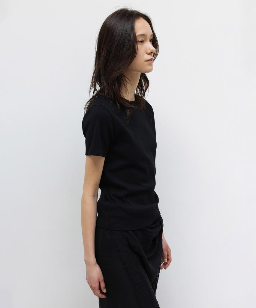 INSILENCE WOMEN Washed Rib Half Sleeve Black