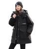Hooded Color Matching Windproof Casual Loose Large Version Pie To Overcome Fashion Thickened Down Cotton-padded Coat