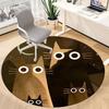1PCNight Cats Office Round Area Rug,  Mat Suitable For Office, Under Office Chairs Bedroom Living Room Home Decor, Room Deco