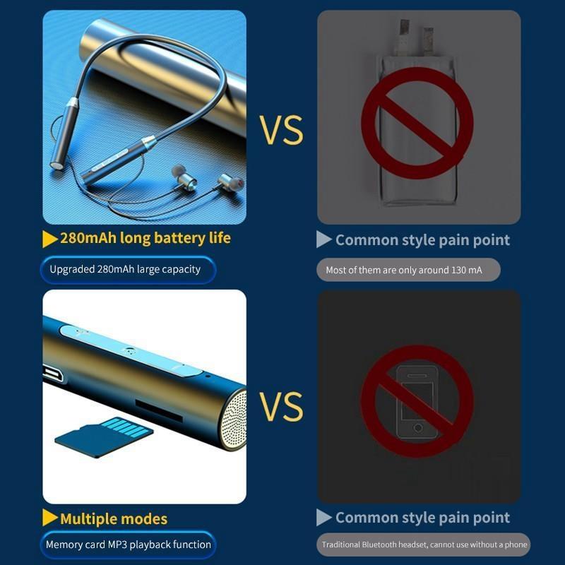 Wasserdichte drahtlose Bluetooth 5.0-Nackenbügel-Ohrhörer Sport Magnetisches Headset Ohrhörer Stereo-Kopfhörer