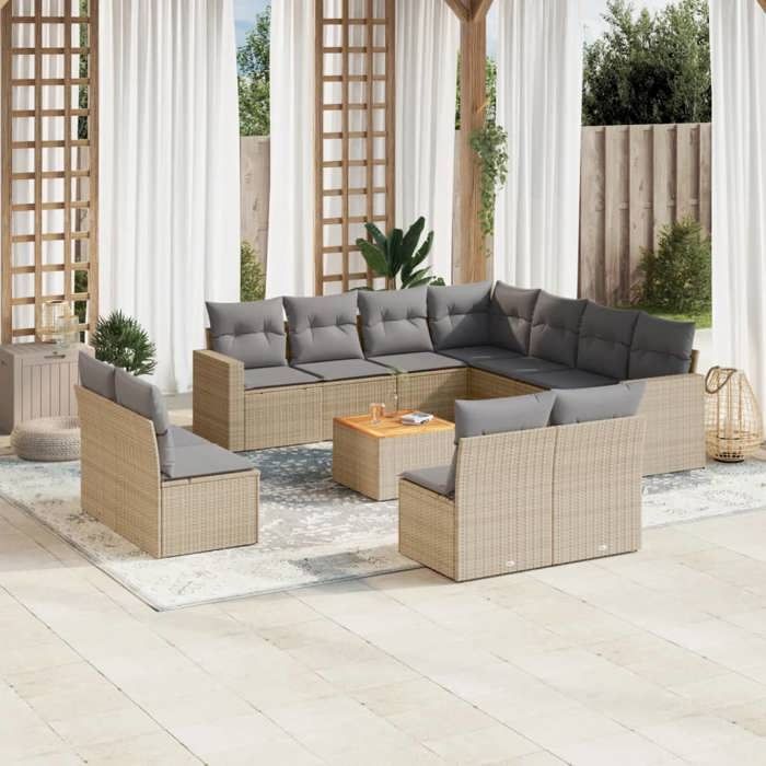 VidaXL Garden Lounge Set with Cushions 12 Pcs, Patio Sofas, Patio Furniture Set, Outdoor Furniture, 3256514