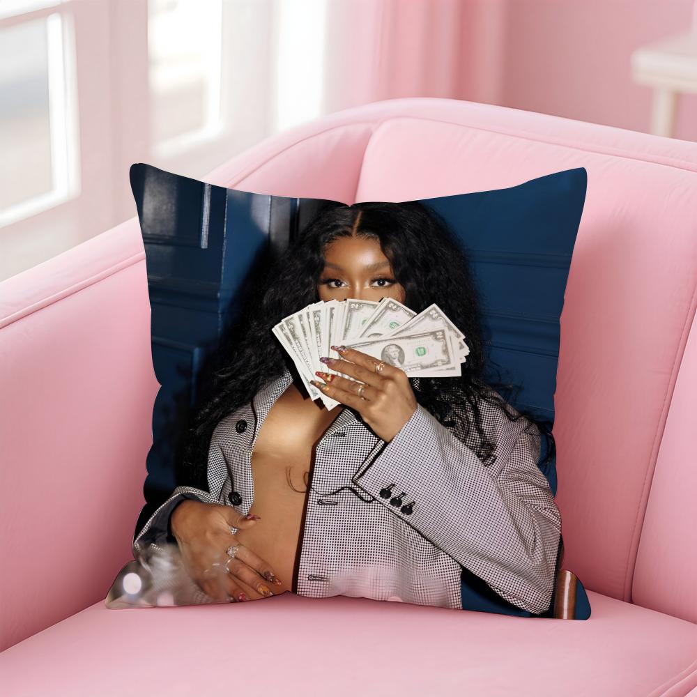 

Hot Cool RB Singer SSSZA Cushion Cover Pillowcase Short Plush Invisible zipper Room Sofa Cushion Cover 30X30cm