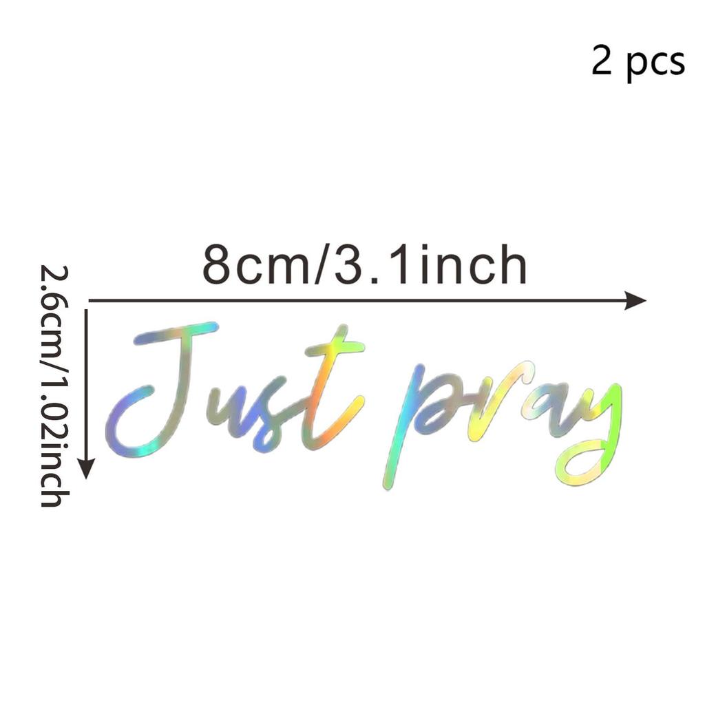 Car Mirrors Stickers Affirmation Reminder Just Pray? Multi-Purpose Decal For Side View Mirrors, Laptops,