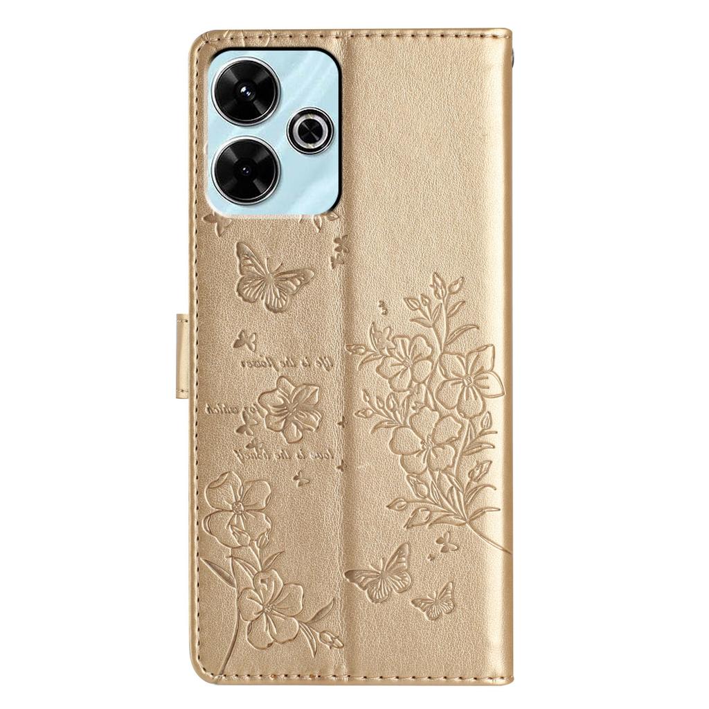 For Xiaomi Redmi 13 5G/13 4G Phone Case Butterfly Floral Imprint Leather Wallet Cover