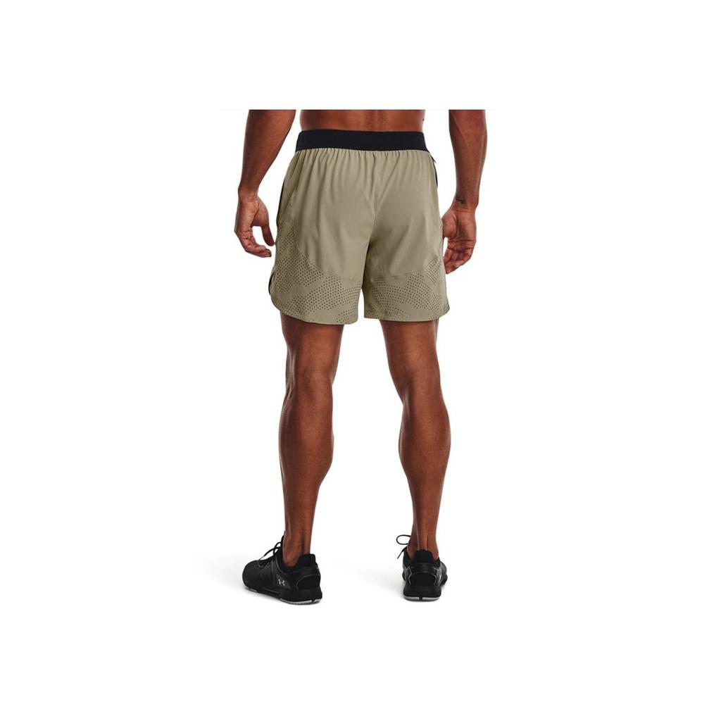 Under Armour SS22 Stretch Logo Lace-Up Breathable Training Shorts Men Bottoms Khaki 1351667-037