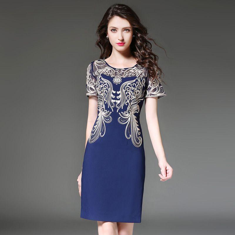 

Clearance Special Offer Short Sleeve Women s Summer Belly Covering Silm Bottoming Dress Gentle Elegant Dress Goddess Temperament Blue L