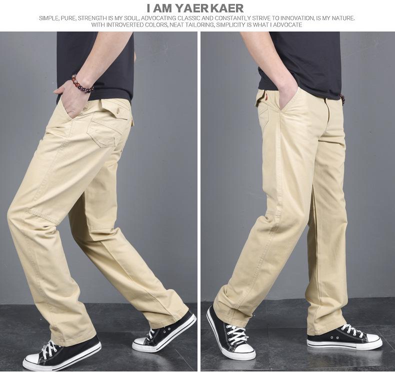 Men's Plus Size Pure Cotton Casual Pants - Spring/Autumn Trendy Workwear 2024