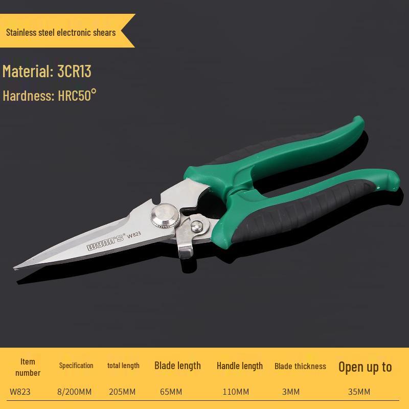 Stainless Steel Electric Shears, Industrial Grade for Sheet Metal, Aluminum Panels, and Wire Ducts - Available in 7" and 8" Sizes.