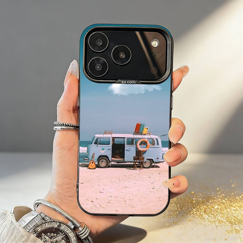 C-Combi V-Van Surfs Phone Case For iPhone17 16 15 14 13 12 Pro Max Grey Black Matte Laser Metallic Aurora Funda iPhone11PROMAX