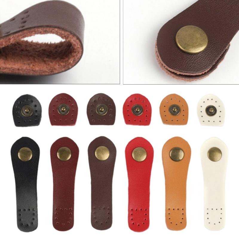 Klamry do torby Praktyczne skórzane zapięcie do torby z otworami do szycia Ręcznie robione guziki-zatrzaski Klamra do portmonetki Akcesoria do torebek DIY