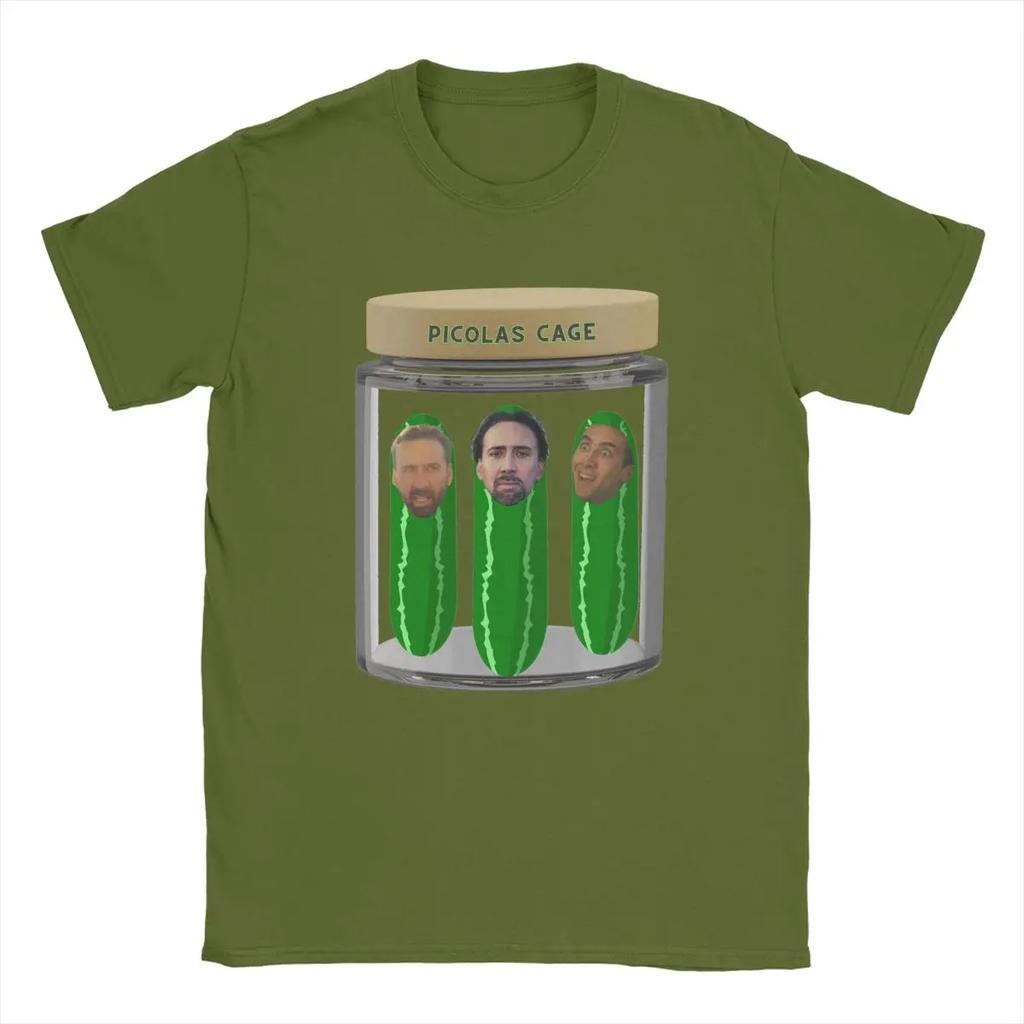 Herren-T-Shirt mit Nicolas-Cage-Motiv, Baumwoll-Top, lustiges Kurzarm-T-Shirt mit Rundhalsausschnitt, Geburtstagsgeschenk