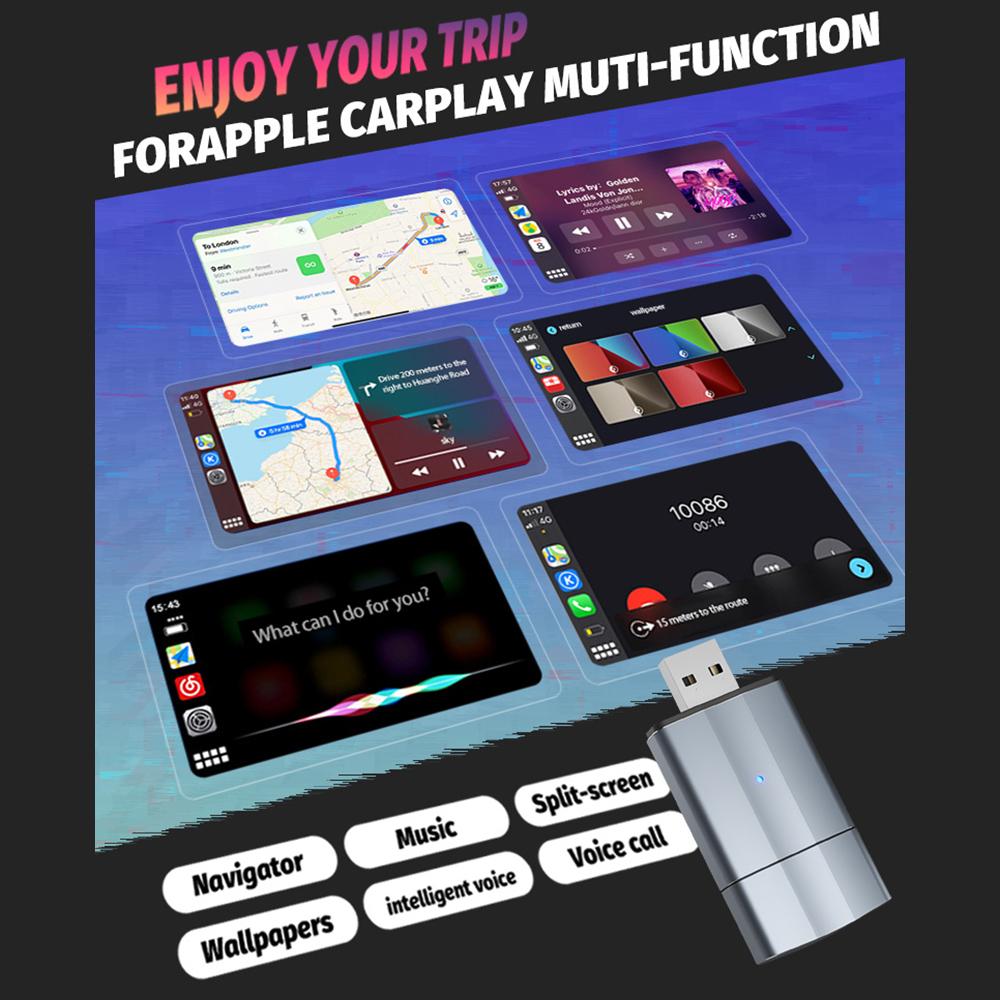 PL2 Carplay Wireless Converter Box USB/TYPE-C Dual Interface Adapter For Wired to Wireless Carplay/Android Auto Upgrade