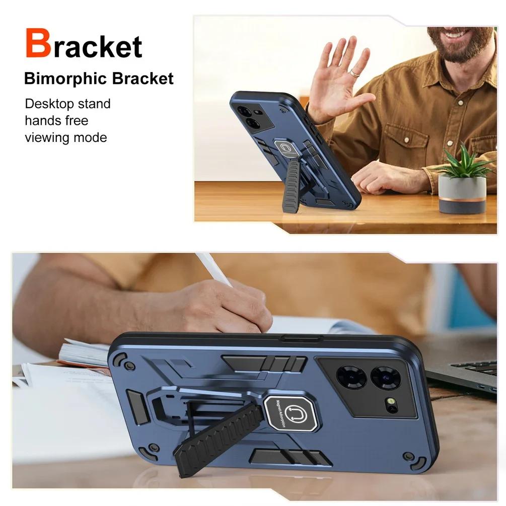 Coque de protection antichoc double couche pour Tecno POVA 5 Pro 4 3 POVA Neo 3 Tecno POP 7 Pro 6 Go 5 Pro Fingerprint 4G 5G Spark Go 2022