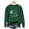 European & American 'Just Breathe' Dandelion Print Sweatshirt - Women's Casual Fashion Top
