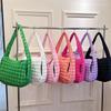 Vibrant Quilted Puffer Shoulder Bag Trendy Lightweight Nyl Crossbody Bag Spacious Soft Stylish for Daily Casual & Chic Outfit