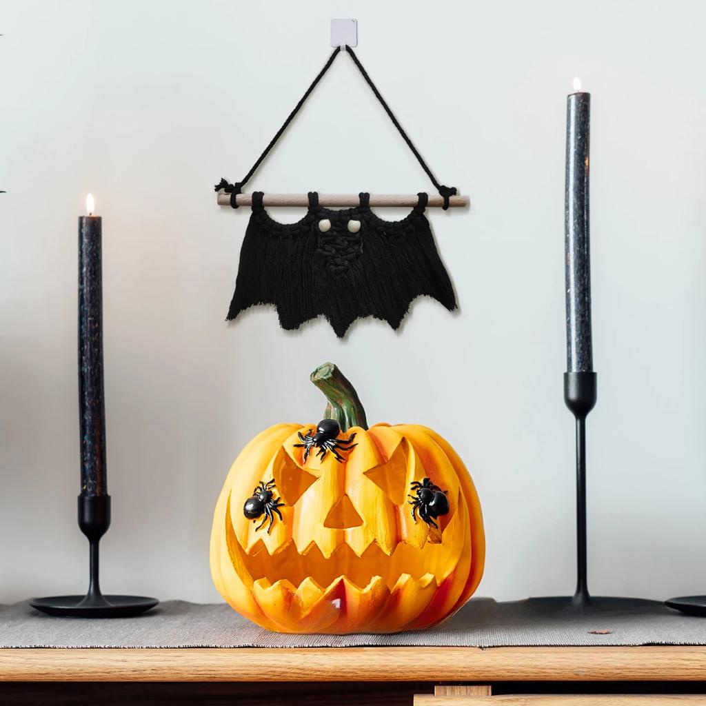 Wall Decoration 3D Bat Hanging Ornament, Hand-Knitted Black Style, Bat Tapestry, Halloween Home Decoration
