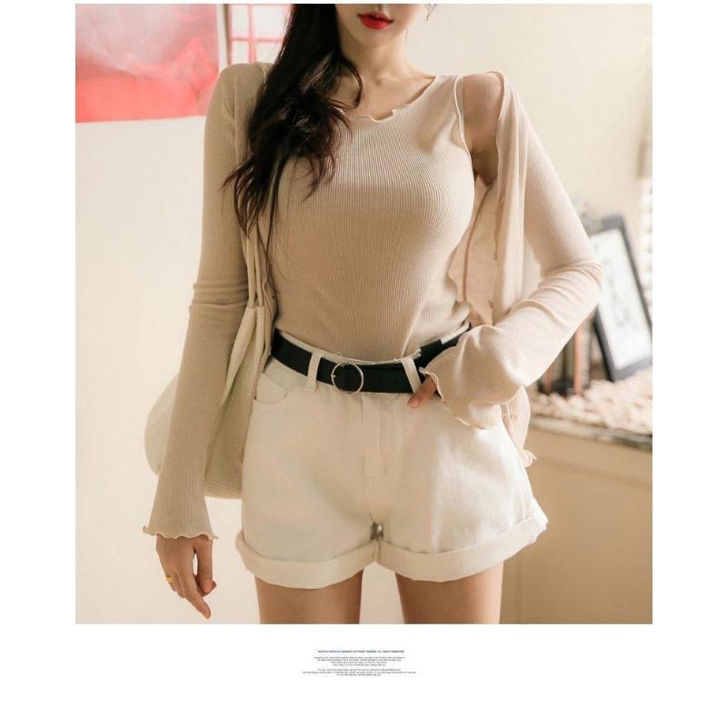 Summer Korean Women's New Curled-edge Casual Women High-waisted Shorts Jeans Women's Pants