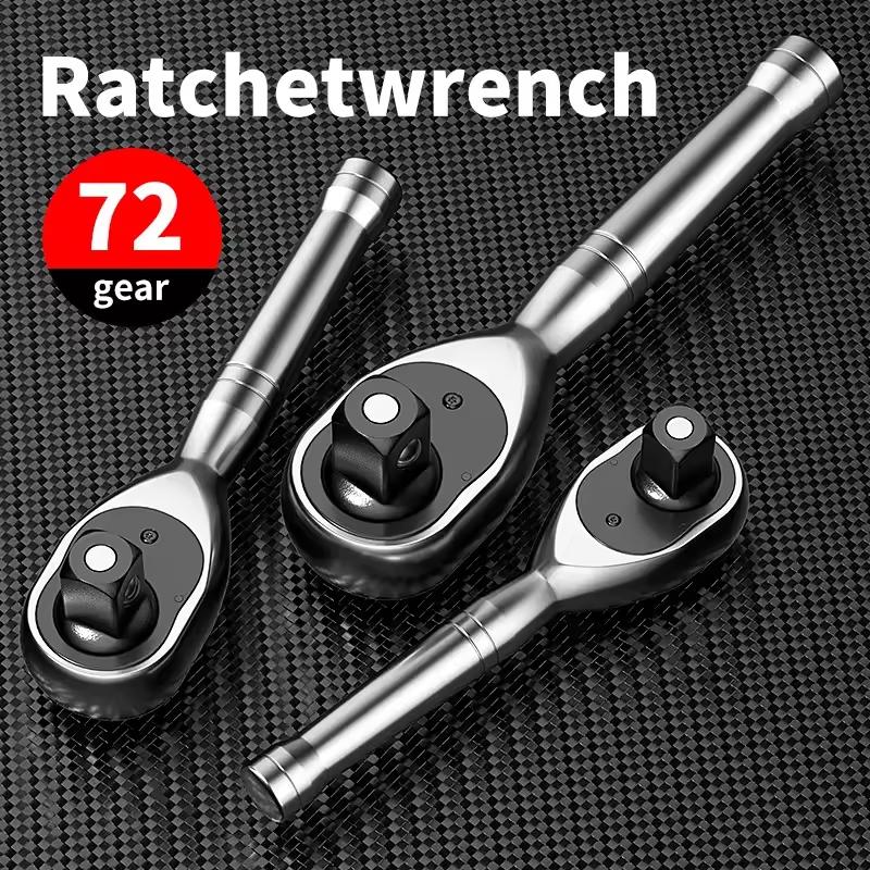 Big Medium Small Fly Two-way 72 Teeth 1/4 3/8 1/2 Quick Socket Mini Ratchet Wrench Spanner Horns Short Handle Repair Hand Tools