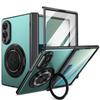 PC Aluminum Sheet Case For Samsung Z Fold 8 7 5 6 4 8 Ultra Built-in Magnetic Ring Holder Alloy Bracket Glass Screen Protector