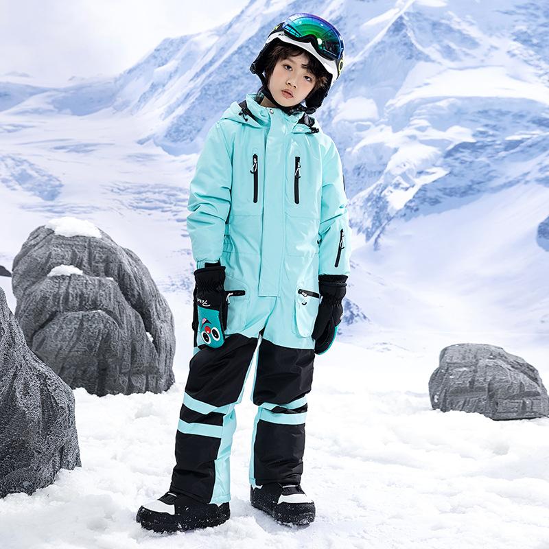 Trajes de esquí para niños y niñas de nuevo estilo Trajes de esquí de una sola pieza cálidos y transpirables