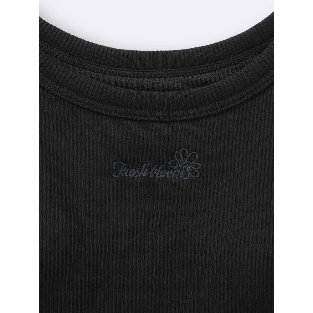 GU by Uniqlo Girls Bra Feel Petite Crop Rib Tank Top