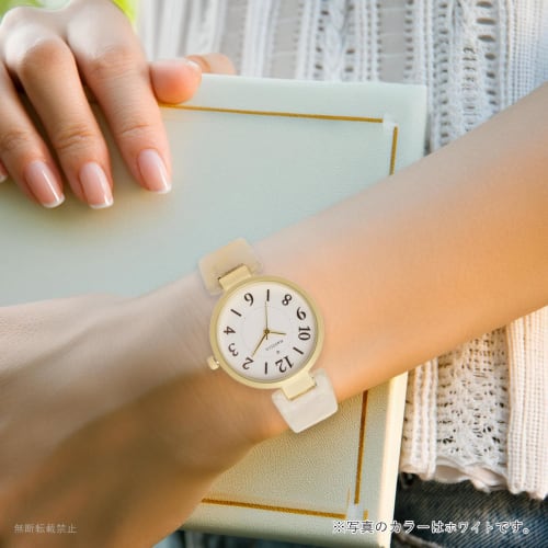 Fieldwork Women's Analog Acetate Bangle Watch YM119-3 In White Brown