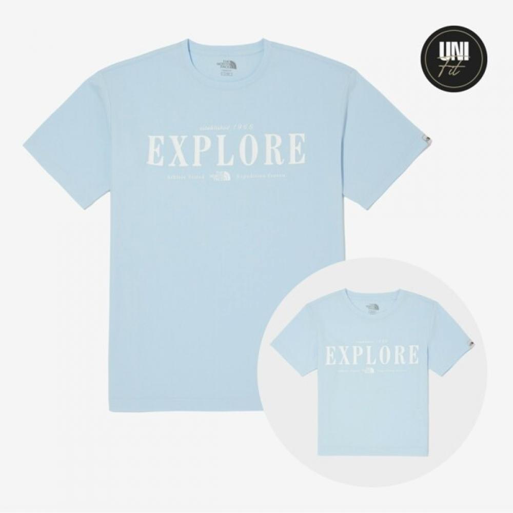 

North Face Explore Short Sleeve Round Tee Nt7uq06m Bbl 085(WS)