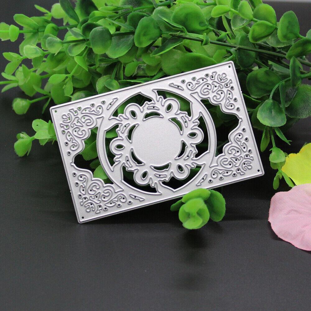 Růže Květina Rám Vyřezávací raznice Kovová šablona Udělej si sám Scrapbooking Album Papír Karta Embossování Řemeslný dekor Umění Vysekaný obdélník