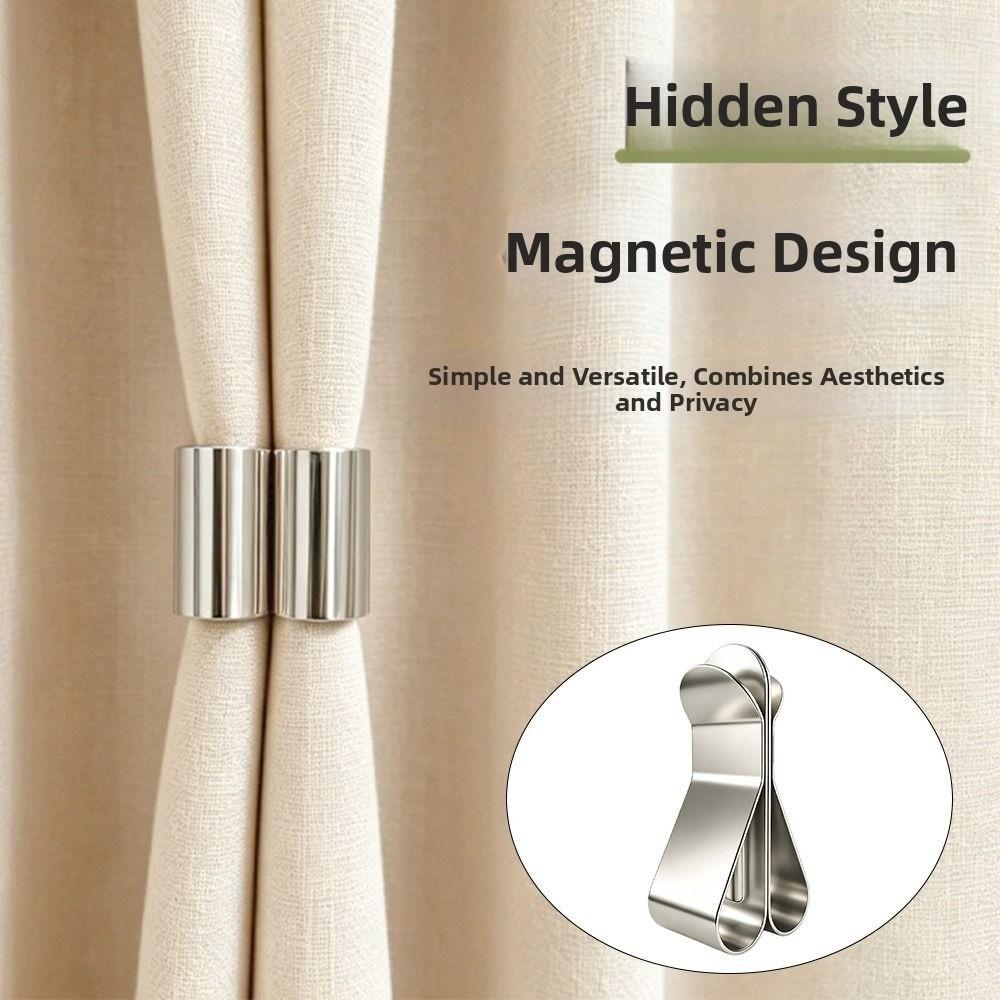 1/5Pair Detachable Magnetic Curtain Clips Drill Free Curtain Holders Office Curtains