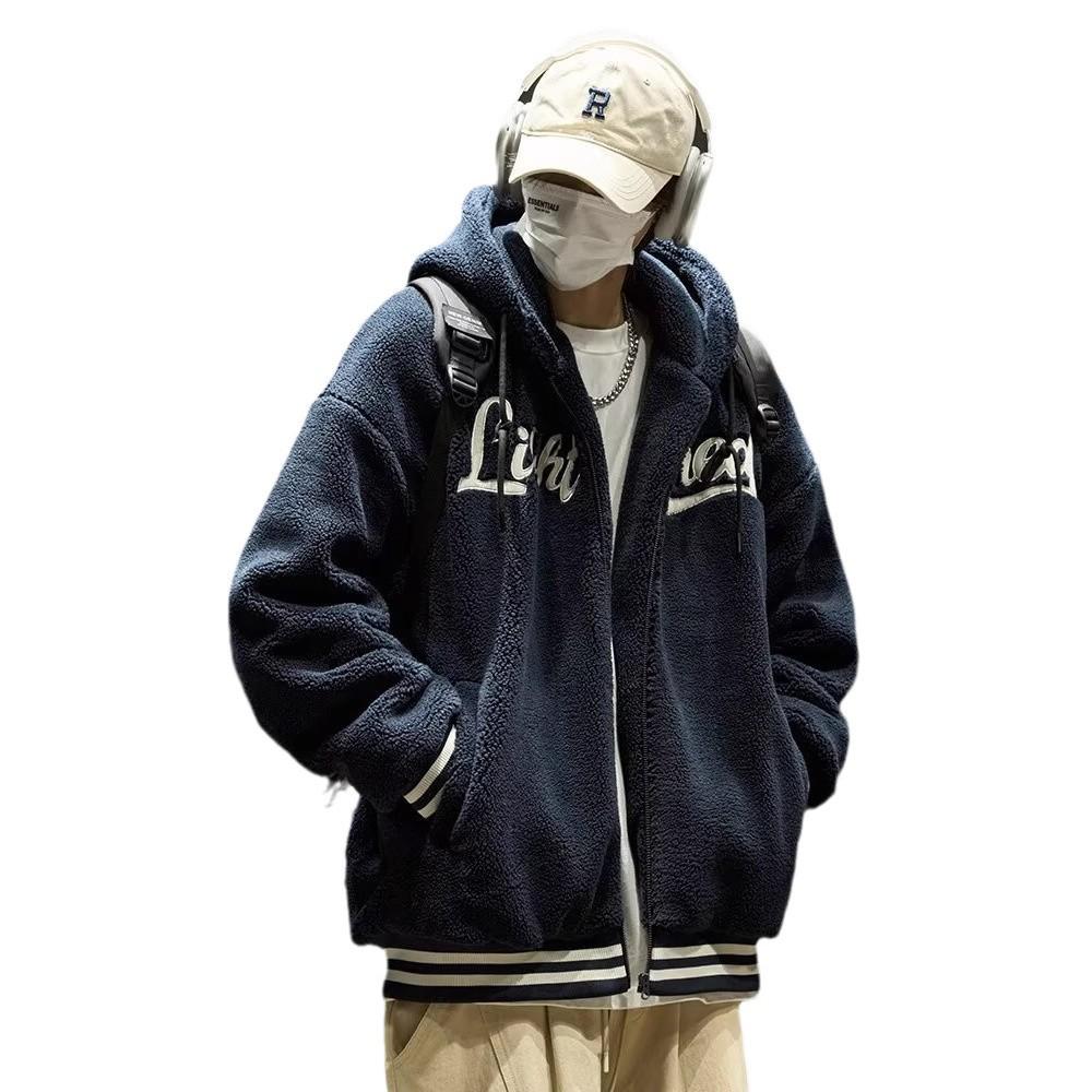 Palton Pulover Cașmir pentru Bărbați 2024: Jachetă de bumbac groasă, cu glugă, de toamnă/iarnă, cu plus de catifea, caldă și rezistentă la frig pentru adolescenți