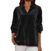 Women's Fashionable Casual Color Versatile Velvet Collared Shirt Long Sleeve