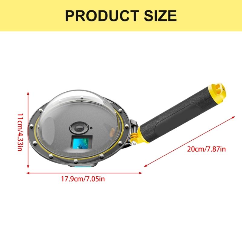 Underwater Split Level Dome Port For Action5/4/3 Cameras Waterproof Case with Floating Grip 30M Depth Protections