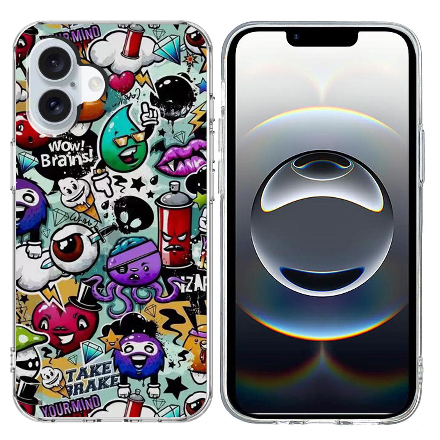 

For iPhone 17 Case Pattern Printing Cell Phone TPU Back Cover Garbage