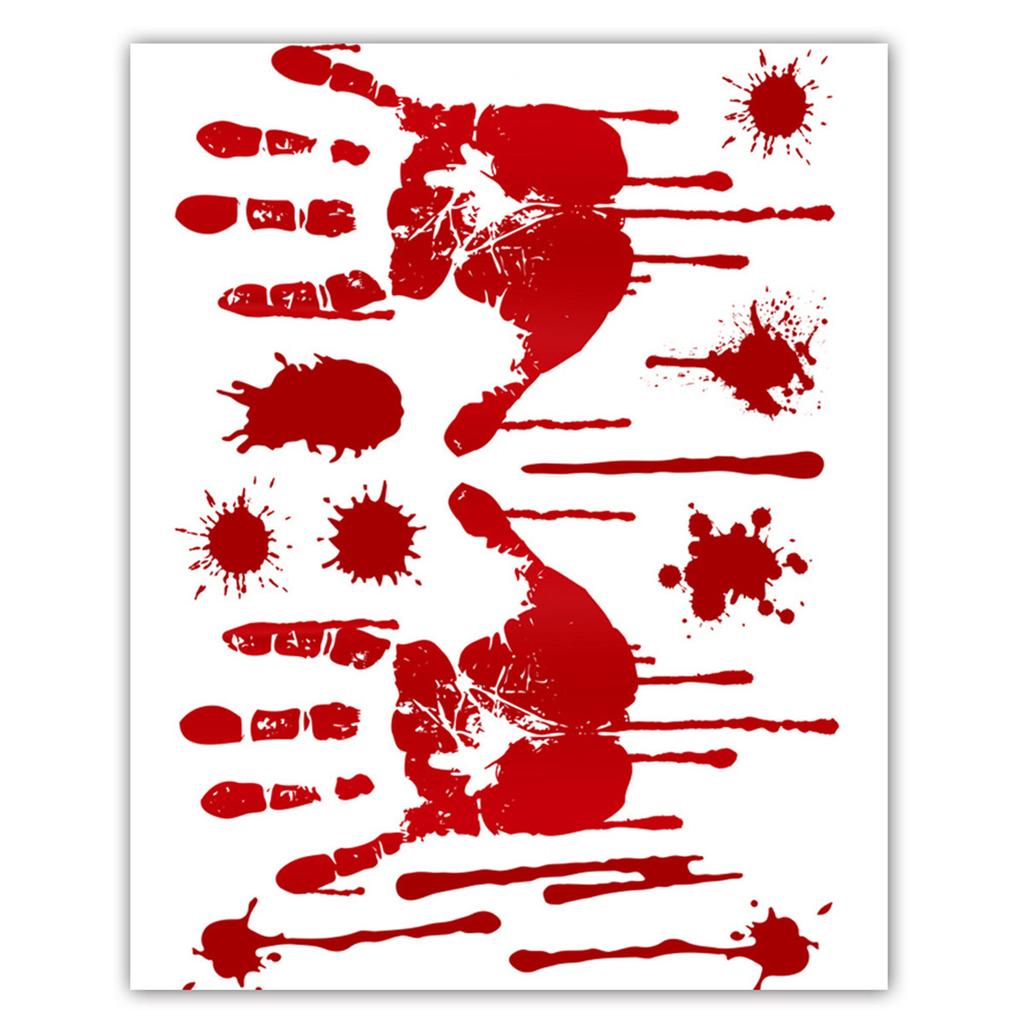 Decorazioni per Feste di Halloween, Impronte di Mani Insanguinate, Bandierine, Bicchieri di Carta, Piatti, Case Infestate, Centri Commerciali, Atmosfera Spaventosa, Tovaglie Insanguinate