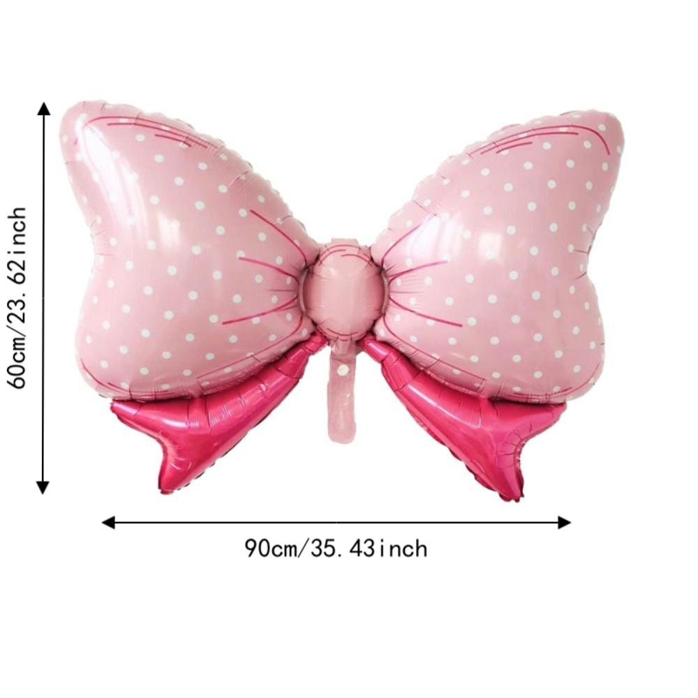 6Pcs Large Aluminum Foil Balloons Reusable Party Balloons Decorative Bow Balloons Gender Reveal