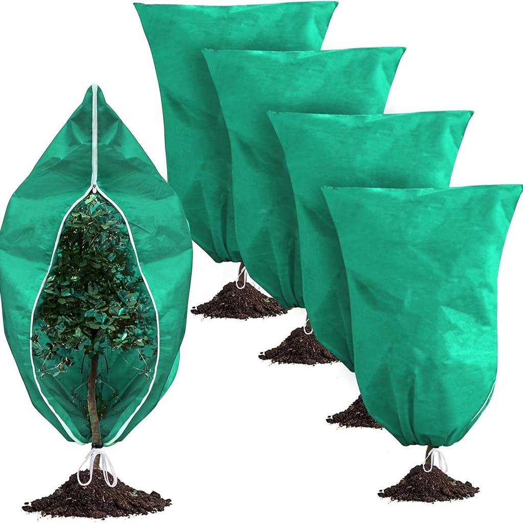 Winter Plant Protection Cover Outdoor Antifreeze Tree Shrub Protection With Zip Drawstring Non-woven Thickened Garden Plant Care
