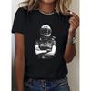 Women's T-Shirt Motorcycle Rider Graphic Print Women T-Shirt Casual Round Neck Short Sleeve Summer Top Comfort Clothing
