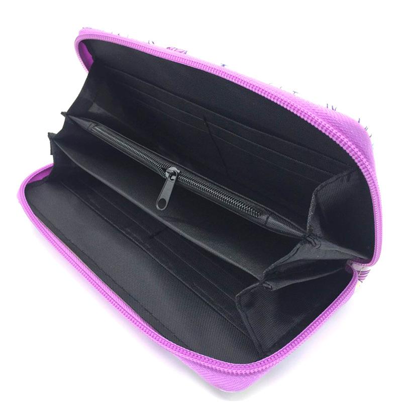 Nightmare Before Christmas PU Long Zip Wallet for Women Single Zipper Clutch Purse Makeup Bag Jack Skellington 3pcs