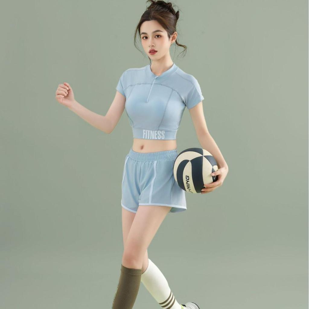 Dámská sportovní plavková souprava - 2025 Přiléhavé plavky s krátkým rukávem pro jaro/léto