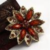DIEZI  Bouquet Brooch Jewelry For Women Wedding Vintage Resin Flower Bride Brooch Pins Rhinestone Crystal Brooch
