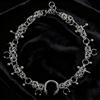 Stainless Steel Punk Choker Necklace Rivet Horseshoe Spiked Gothic Necklace  Gifts