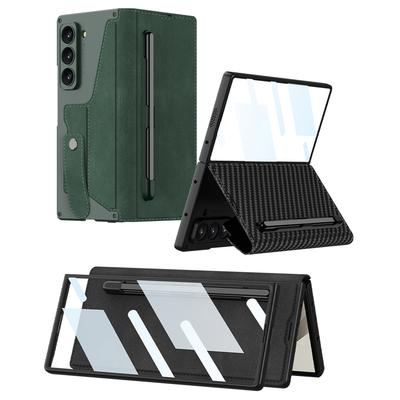 GKK Für Samsung Galaxy Z Fold6 5G Ständerhülle Stiftschlitz PC+PU Handyhülle mit Displayschutzfolie