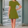 Women's Casual Fashion Round Neck Short Sleeve Short Dress