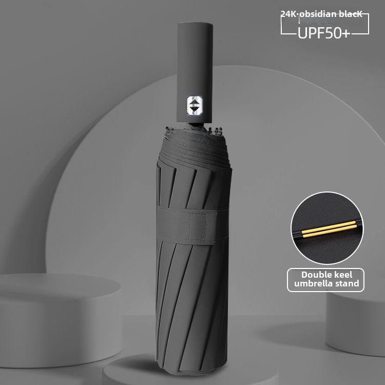 12-Rib Automatic Dual-Use Umbrella for Men & Women - Large, Sunshade & Rain Protection, UV Resistant