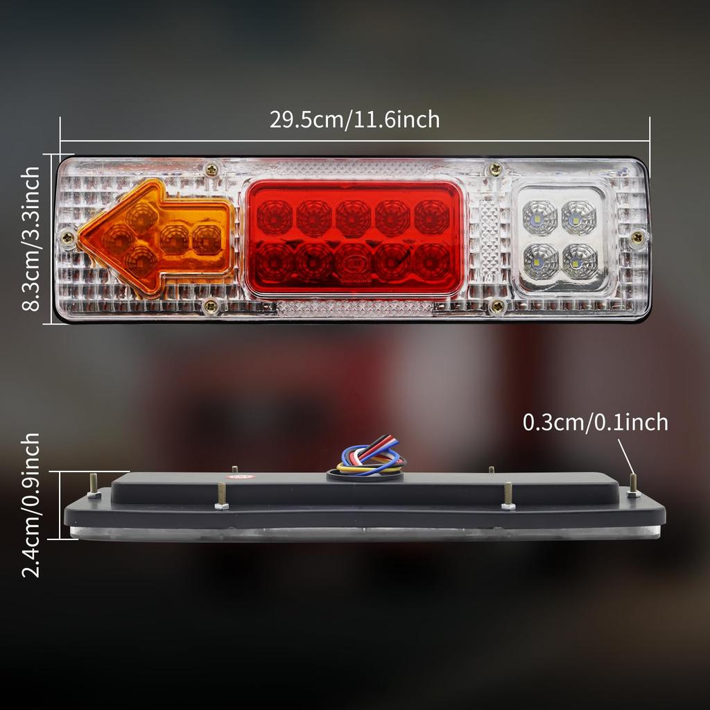 Ygmylandbb Truck Tail Lamp 24V LED Tail Light Universal Trailer Tail Light Light for Light Trucks Back Turn White Set of 2 "Stop Lamp, Lamp, Signal"