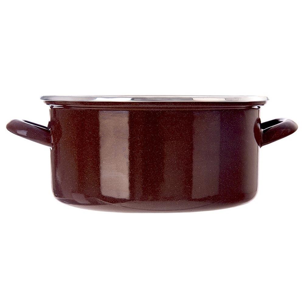 BROWN Enamel Pot 24 Cm, 4 L
