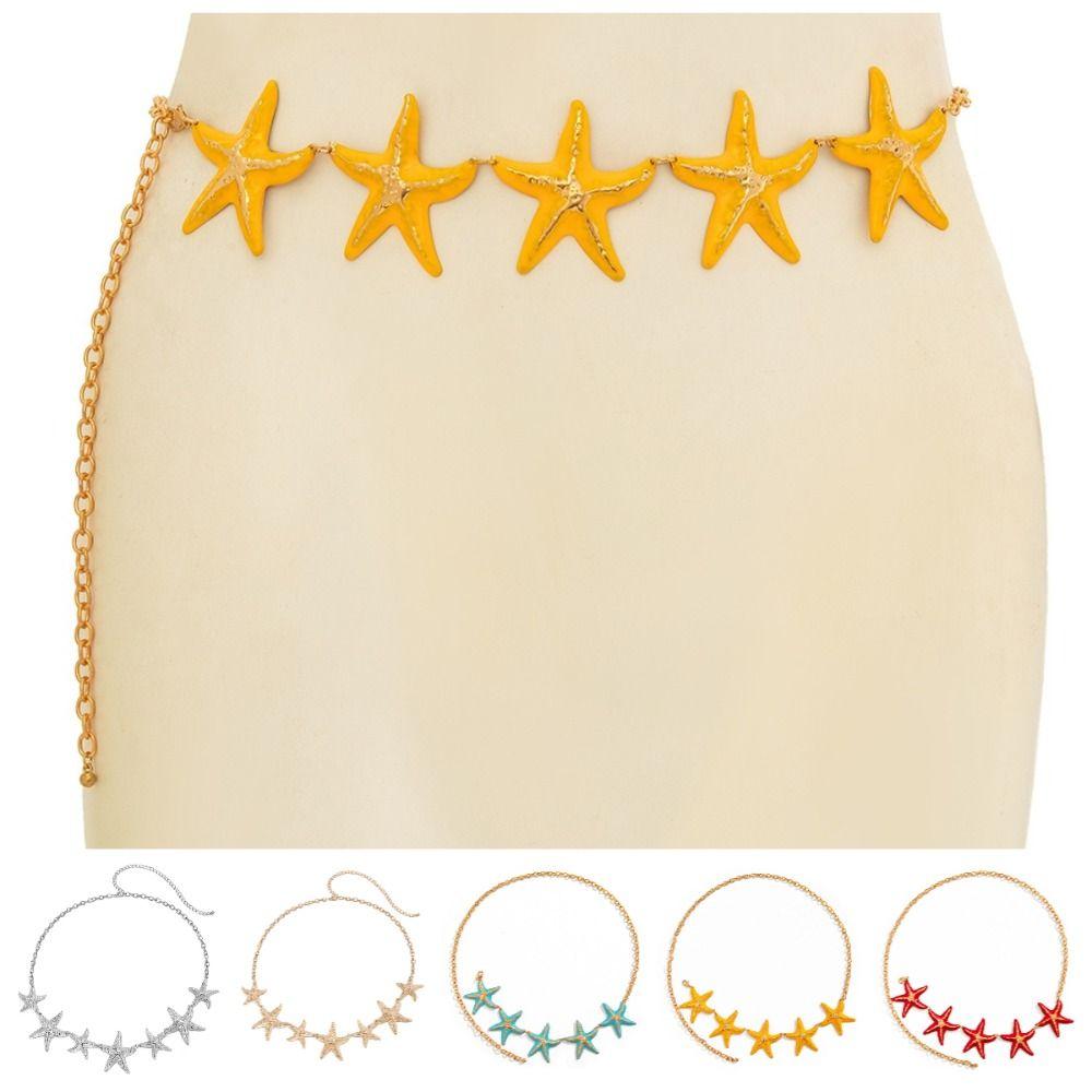 Sexy Starfish Waist Chain Adjustable Dress Belt Chains Body Jewelry Bikini Body Chain  Photo Props