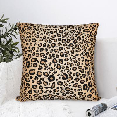 Tan Leopard Print Square Pillowcases Polyester Home Animal Skin Texture Cushion Case Cute Decorative Pillowcase 45*45