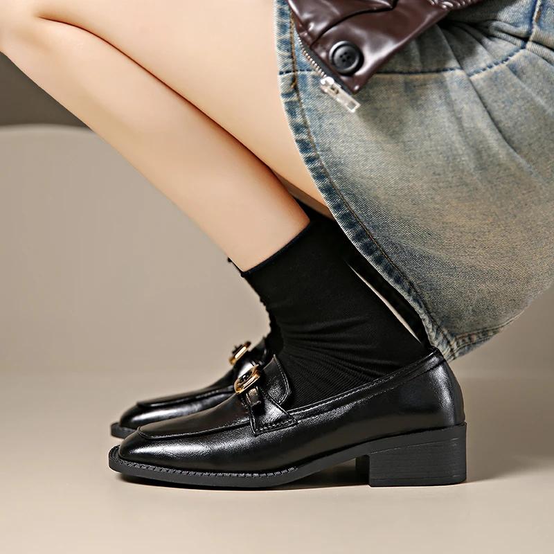 Women's Shoes 2024 Fashion Metal Decoration Office and Career Hot Sale Square Toe Heels Women Brand Slip-on Women's High Heels