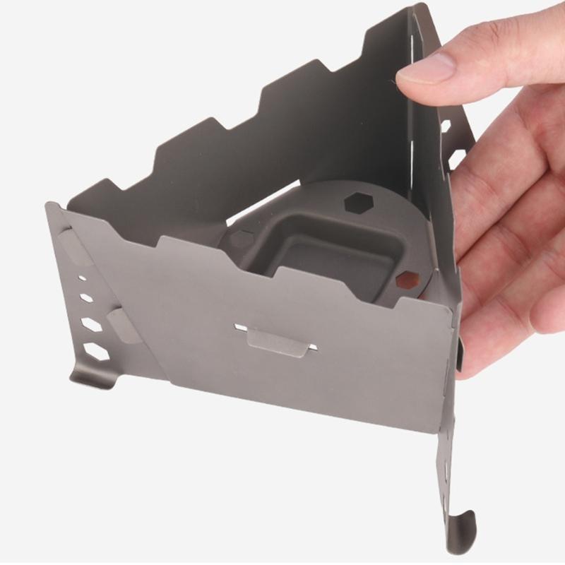 Compact Size Foldable Stove For Cooking Hiking Outdoor Light Weight Alcohols Burners Folding Stove with Side Windshield